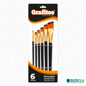 Pinceles Grafitos Cerda Fina x6 Angular