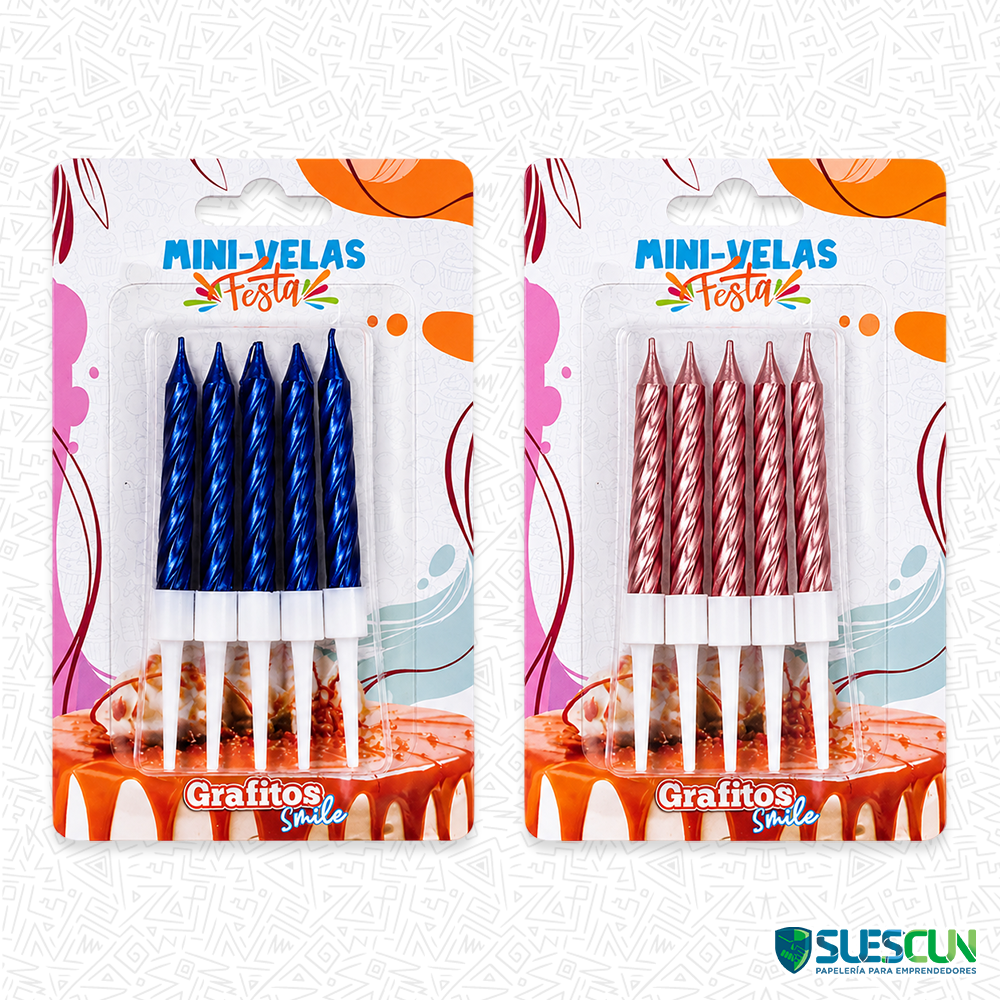 Set Mini Velas Metalizadas x10