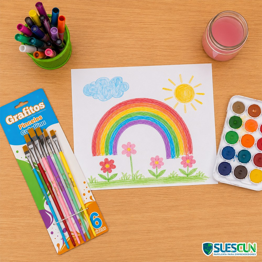 Set Pinceles Grafitos Planos x6