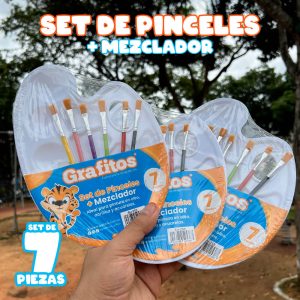 Set Pinceles Con Mezclador Grafitos SU-253
