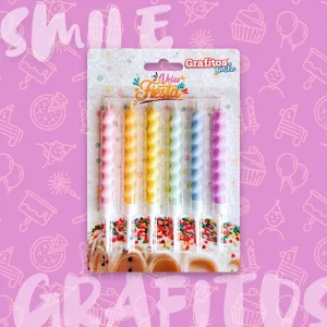 Velas En Espiral Colores Pasteles Grafitos