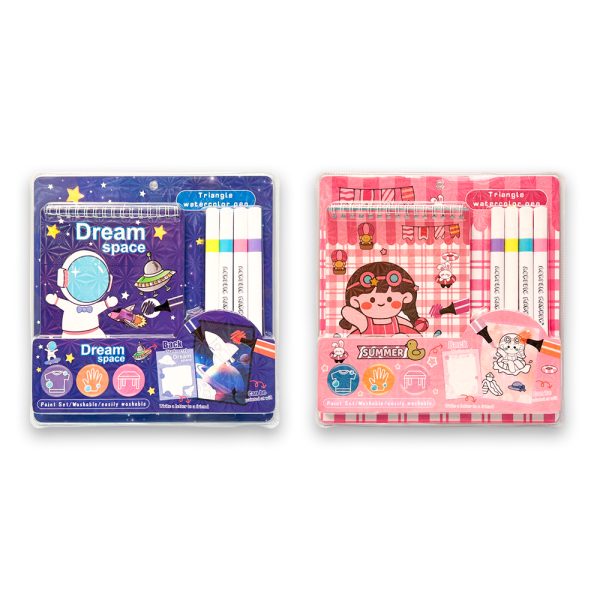 Set Libreta Con Marcadores Kawaii