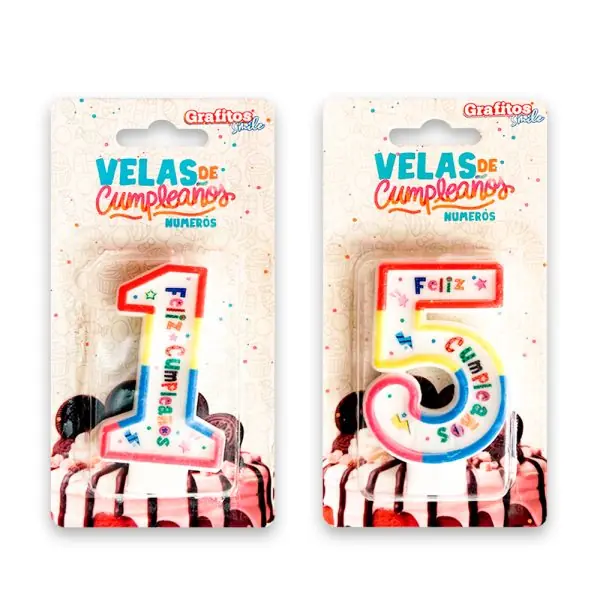 Velas Numéricas Grafitos Medianas - Imagen 2
