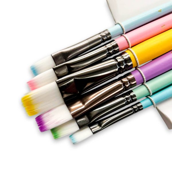 Set Pinceles Planos Grafitos x6