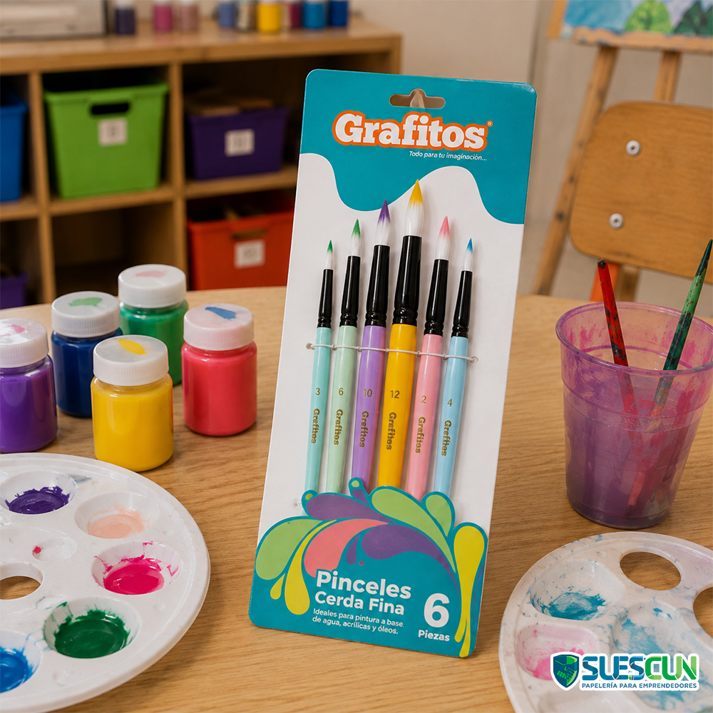 Set Pinceles Redondos Grafitos x6 - Imagen 3
