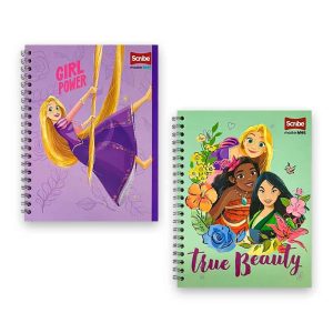 Cuaderno Argollado Scribe Princesas Disney de 80 Hojas Cuadros