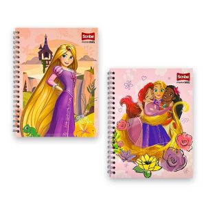 Cuaderno Argollado Scribe Princesas Disney de 80 Hojas Cuadros