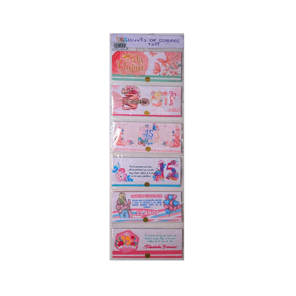 Sobres Estampados Para Lluvia De Sobres Tatis Paq x12