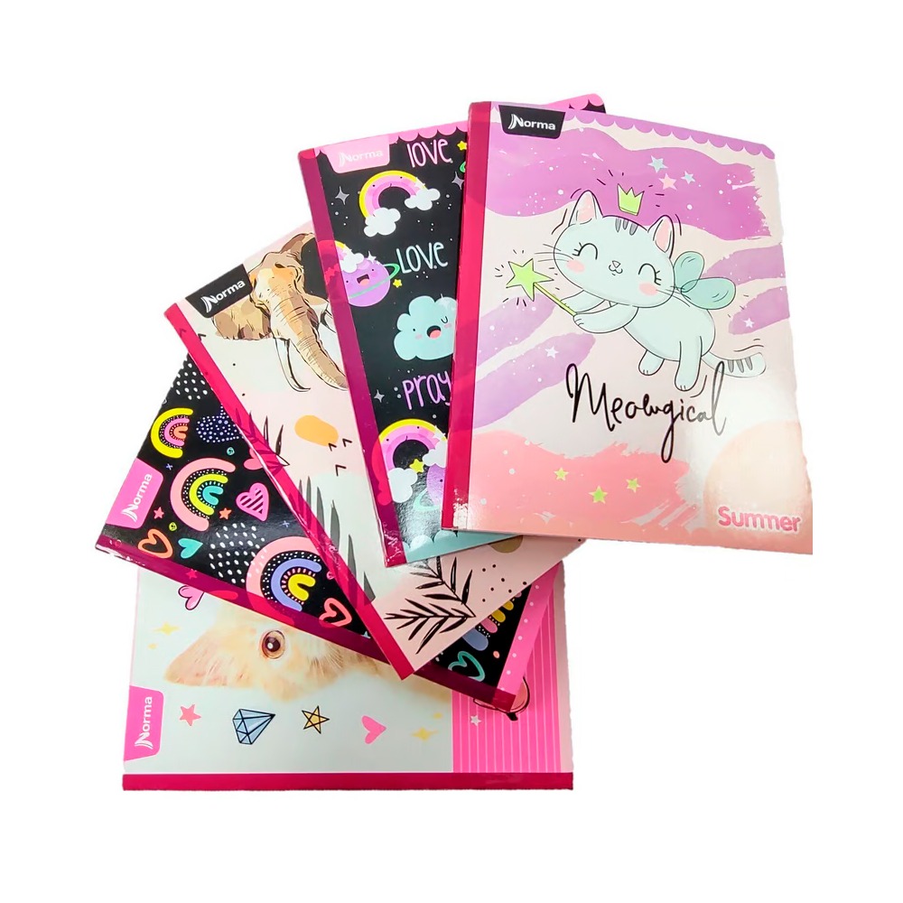 cuaderno de 100 hojas cuadros summer niña