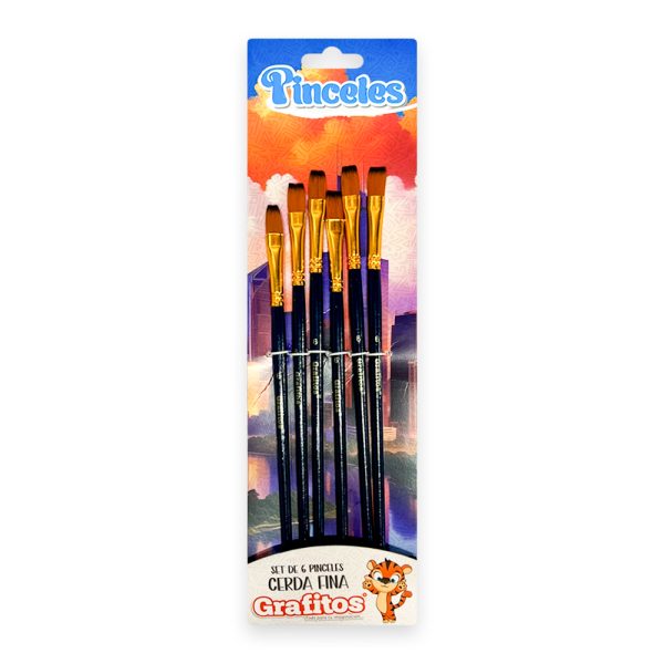 Set Pinceles Planos SU-385-6
