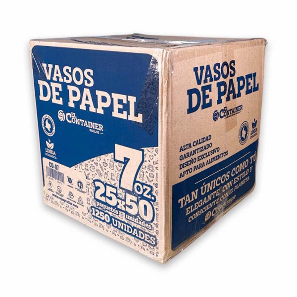 Vasos de Cartón 7 Oz Paq x 50 Unidades
