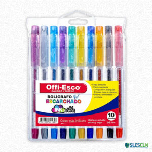 Bolígrafos Escarchados X10 Offi Esco OE-164