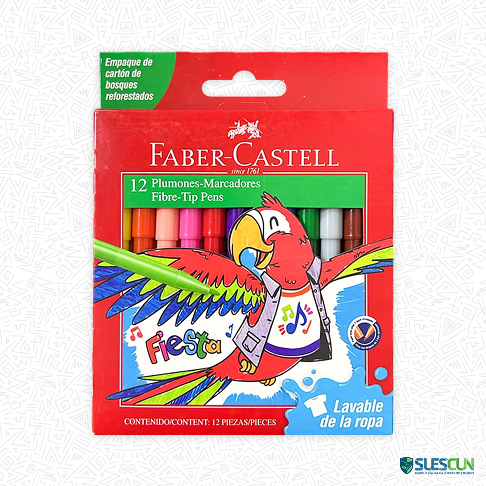 Plumones Lavables Faber Castell x12