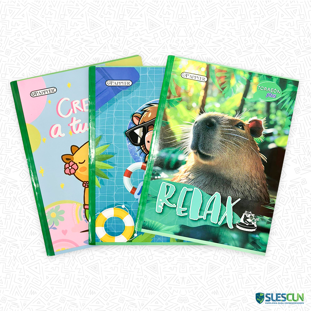 Cuaderno Cosido 100H Cuadros Capibara
