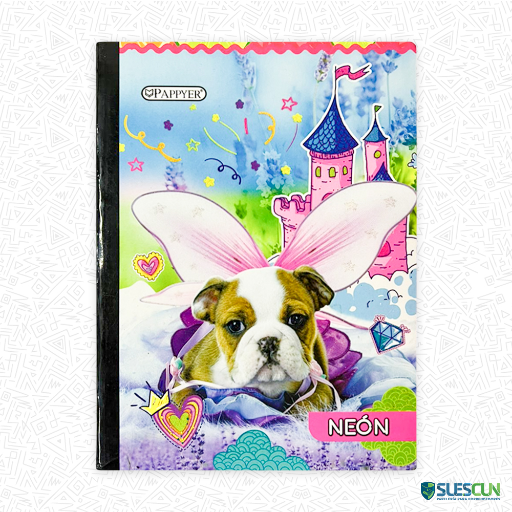 Cuaderno Cosido Rayas Neón Niña 100H