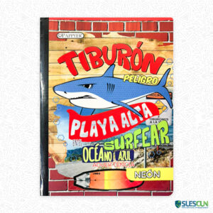 Cuaderno Cosido Rayas Neón Niño 100H