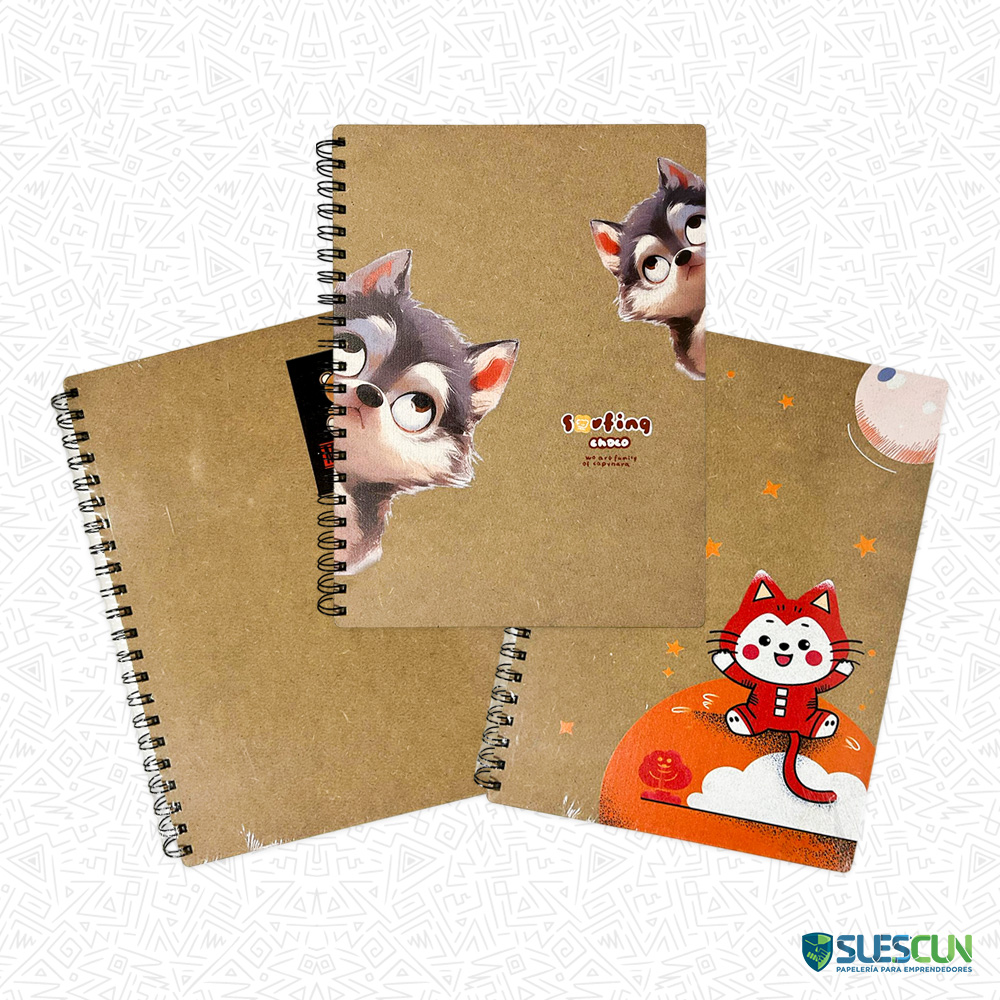 Cuaderno 105 Cuadros Pasta MDF