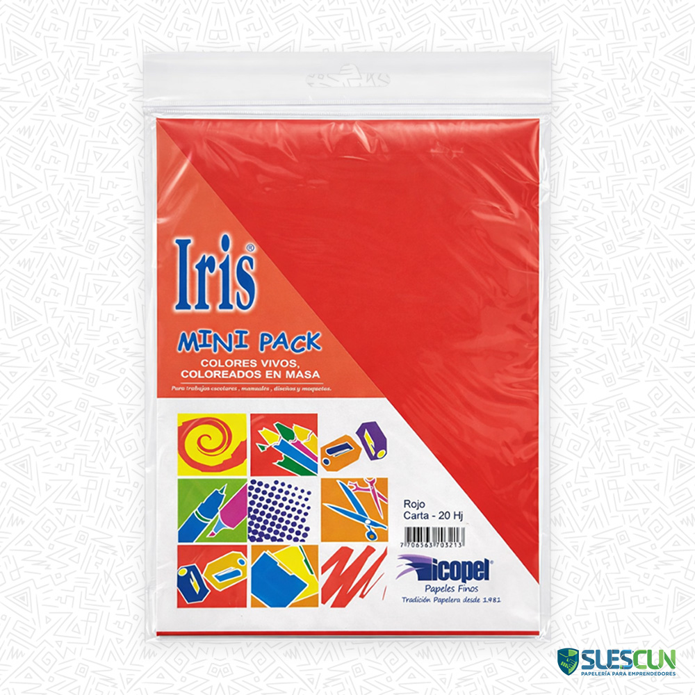Paquete x20 Hojas Iris Carta Roja