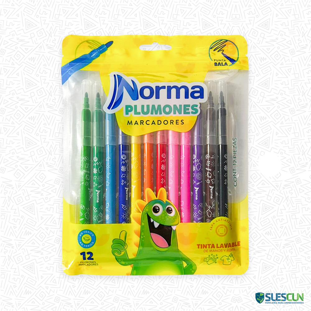 Plumones Norma Lavables x12 Und