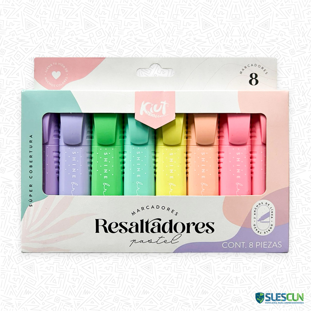 Resaltadores Pasteles Kiut x8 Und
