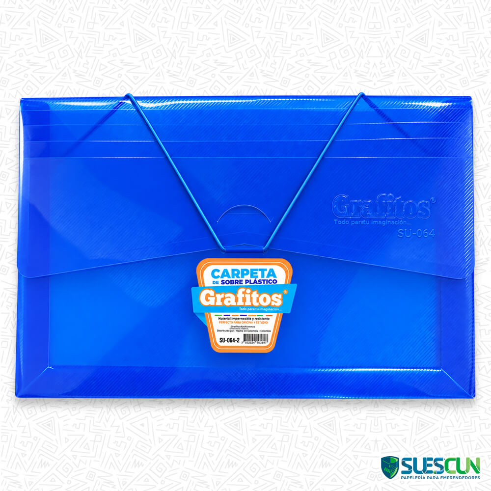 Carpeta de Sobre Plástica Azul