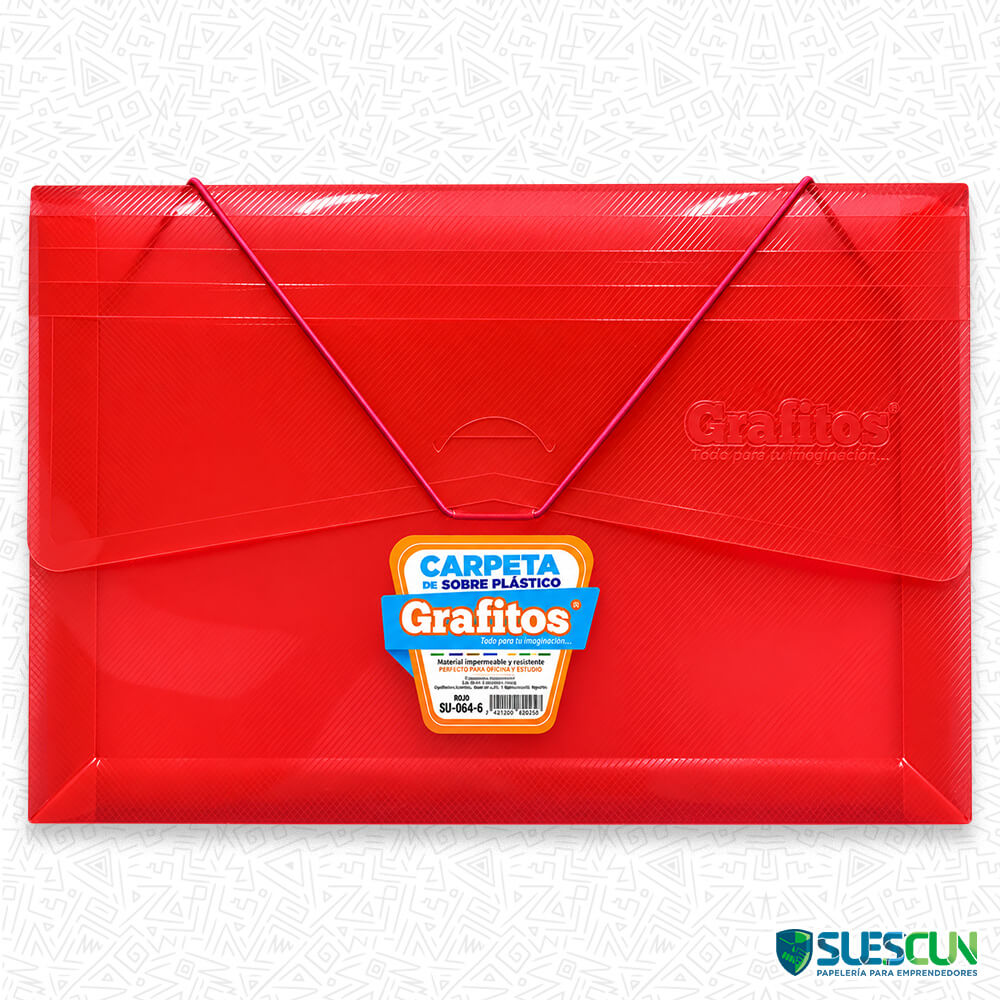 Carpeta de Sobre Plástica Roja