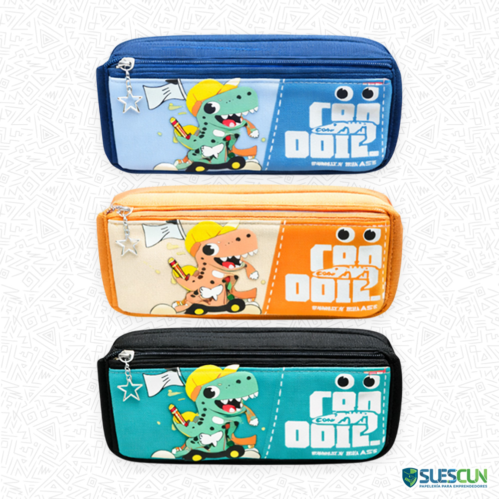 Cartuchera Dinosaurios 3 Cierres