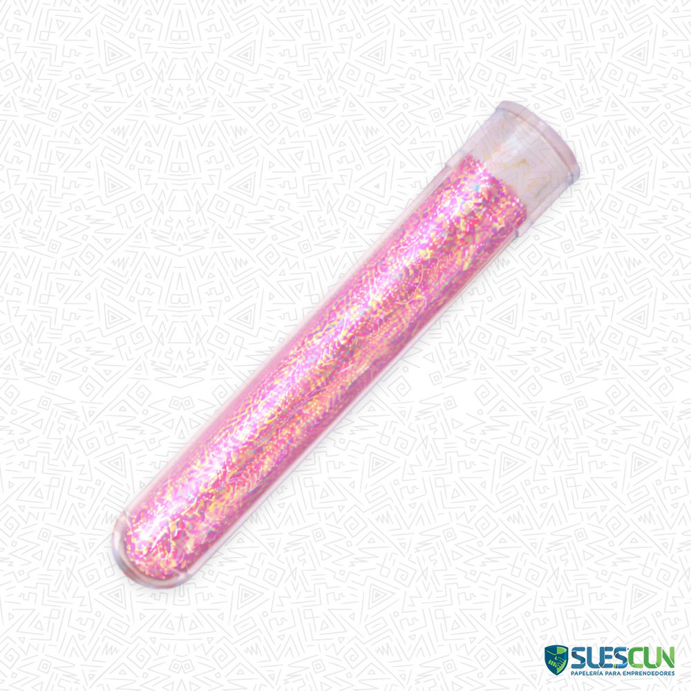 Escarcha en Tubo Tornasol Rosado