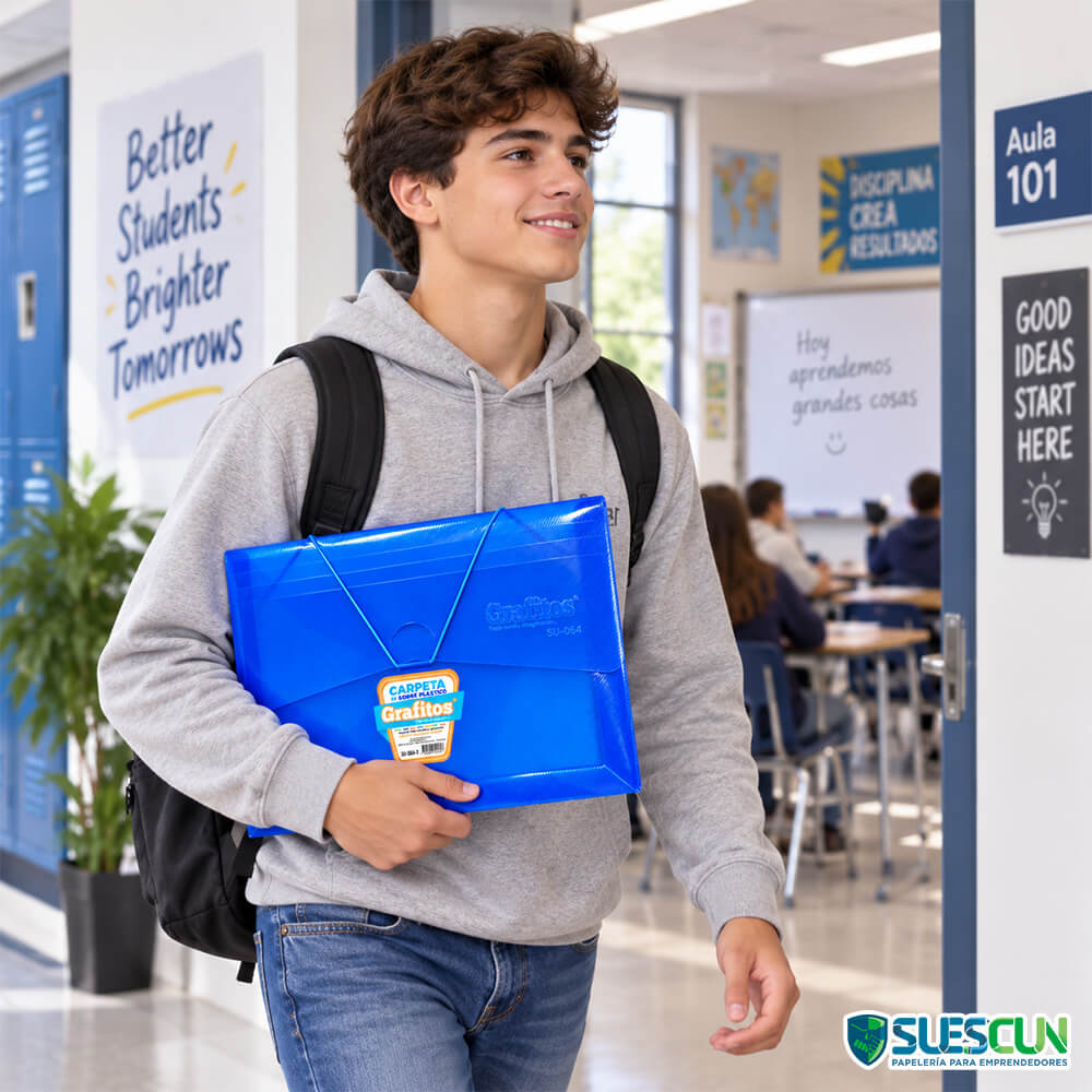 Carpeta de Sobre Plástica Azul