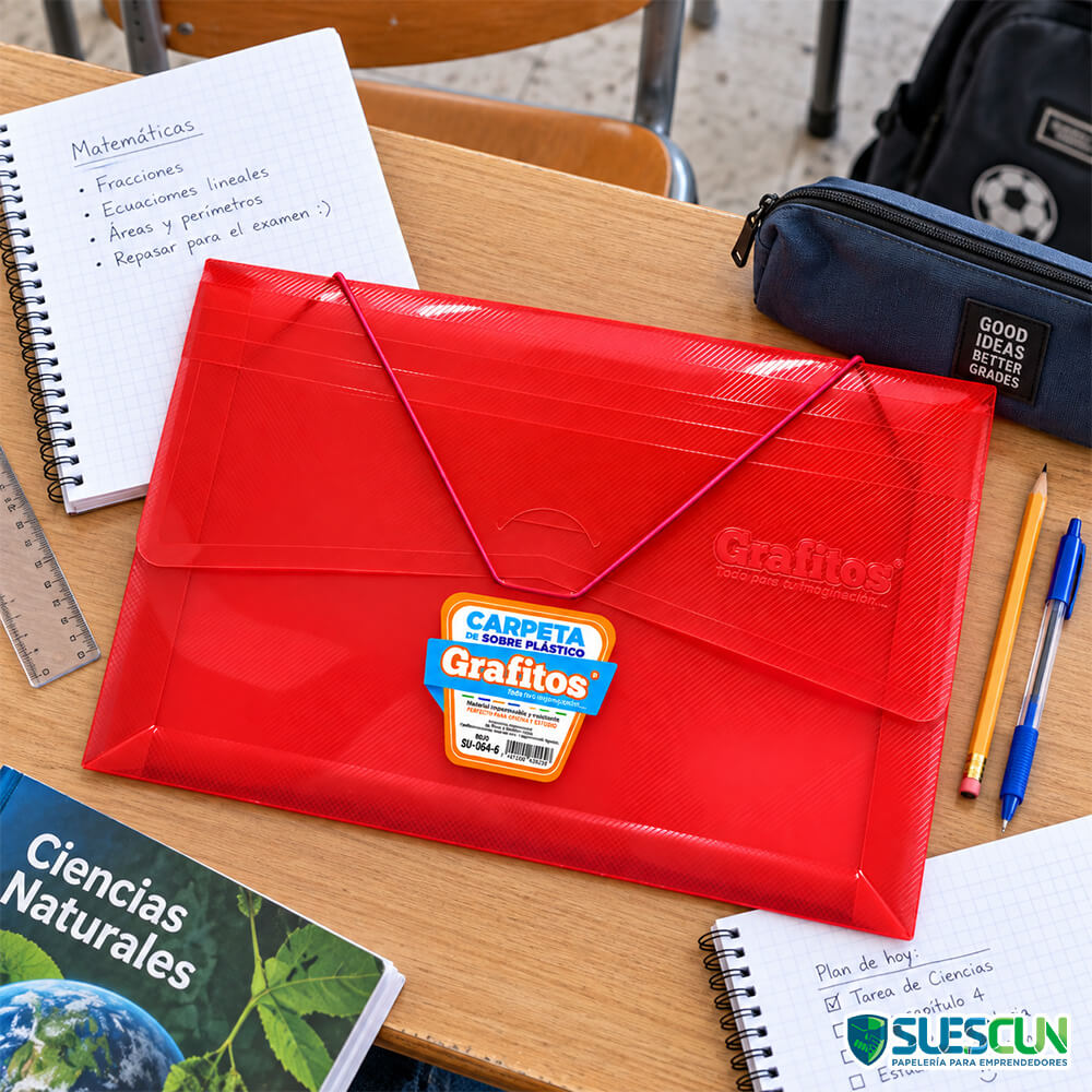 Carpeta de Sobre Plástica Roja
