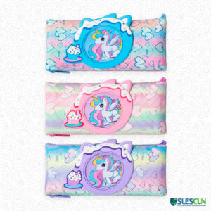 Cartuchera 1 Cierre Unicornio Pastel