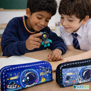 Cartuchera 2 Cierres Astronautas con Llavero