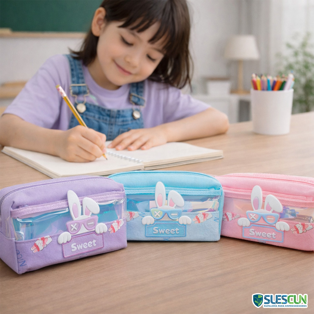 Cartuchera Conejos 2 Cierres - Imagen 2