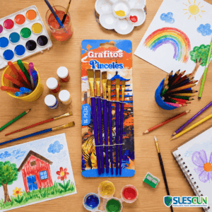 Set Pincel Plano Grafitos x6