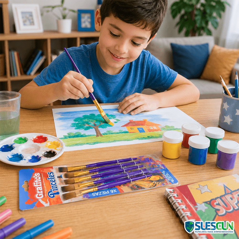 Set Pincel Plano Grafitos x6