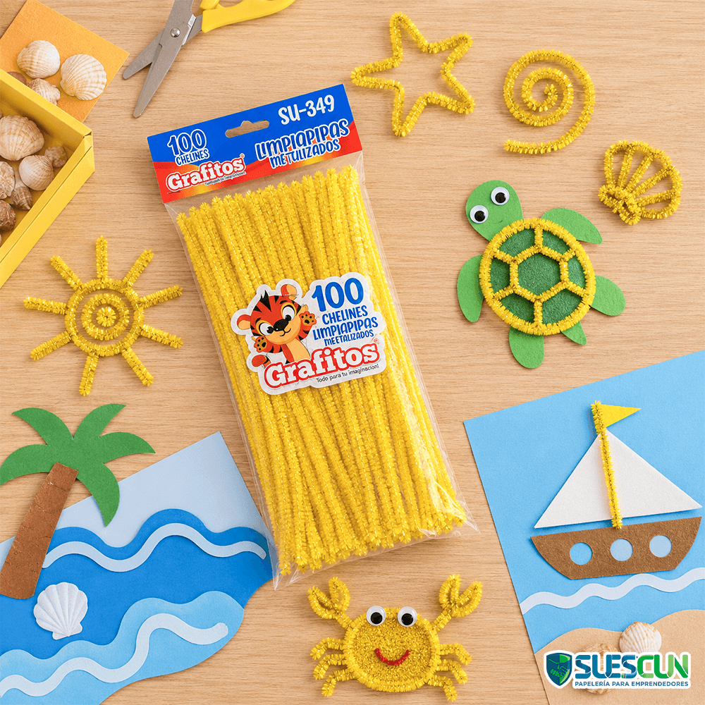 Chelín Metalizado Amarillo x100 und