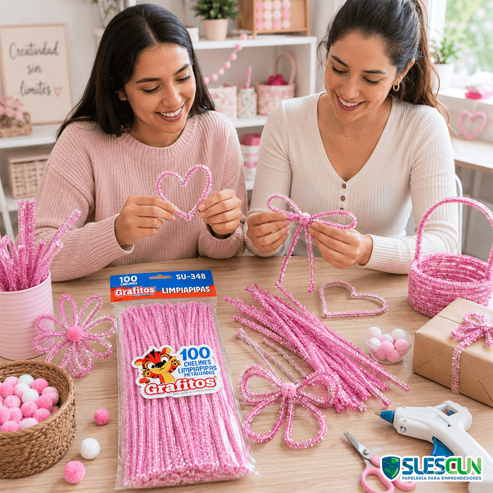 Chelín Metalizado Rosado x100 und