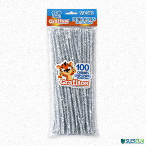 Chelín Metalizado Plateado x100 und
