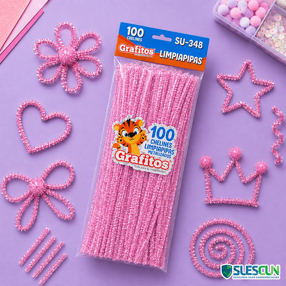 Chelín Metalizado Rosado x100 und