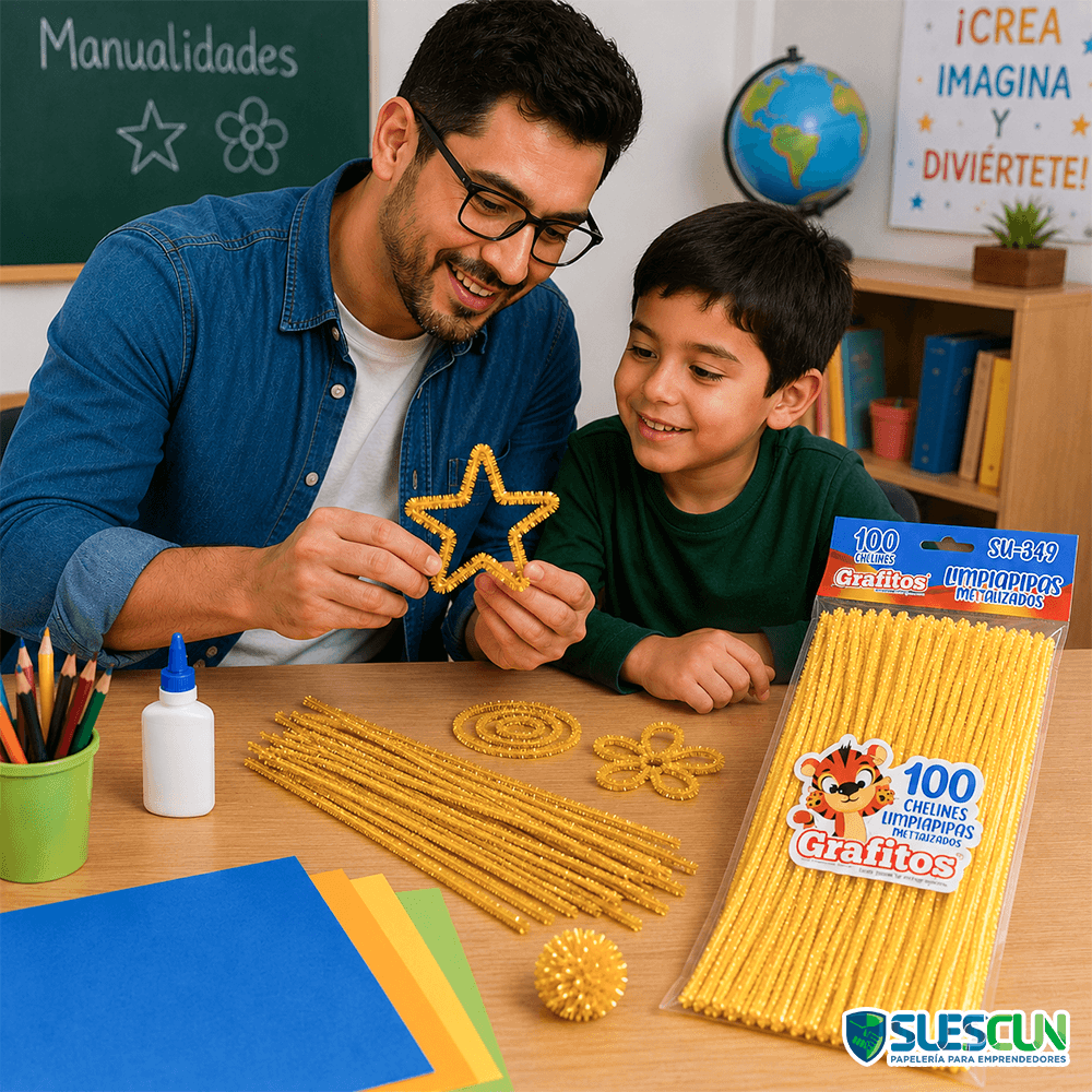 Chelín Metalizado Amarillo x100 und