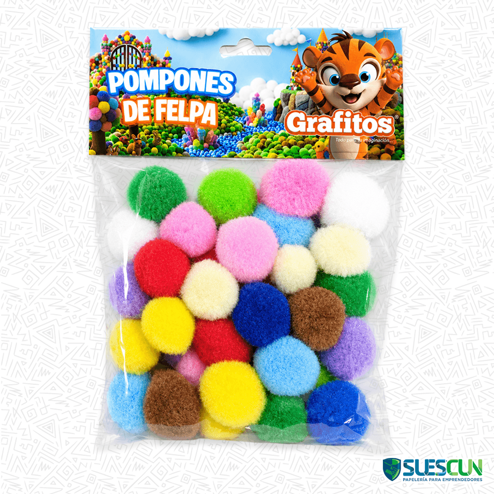 Paquete de Pompones Grafitos Grandes