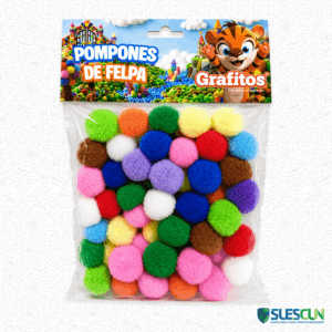 Paquete de Pompones Grafitos Medianos