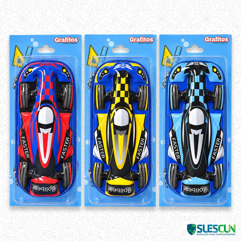 Cartuchera Sencilla Carros de Carreras