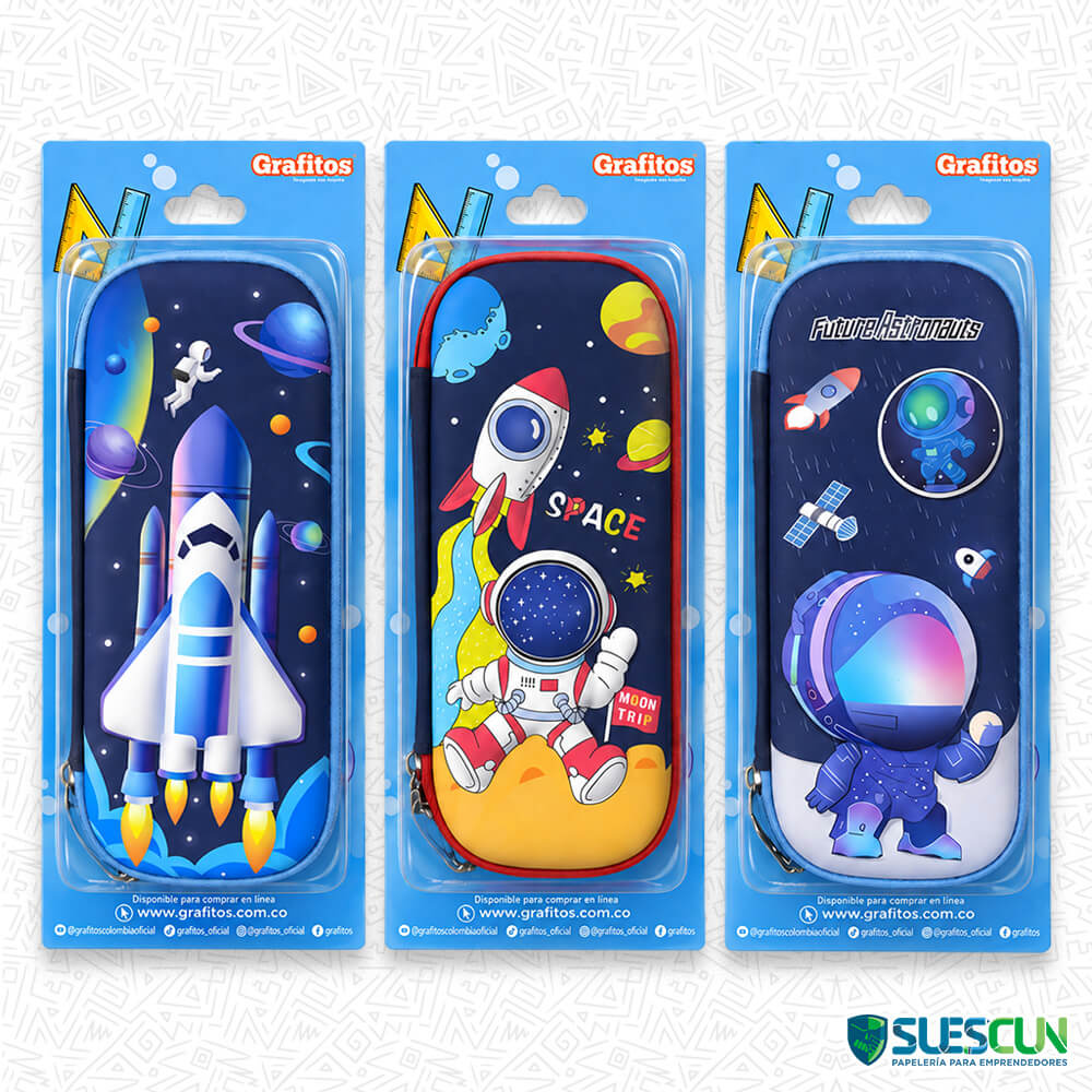 Cartuchera Sencilla Espacial 3D