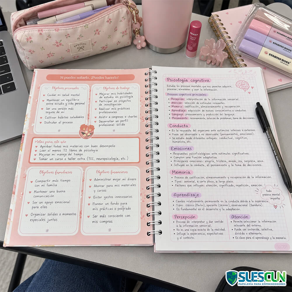 Cuaderno Argollado 1 Materia Lukis Mujer
