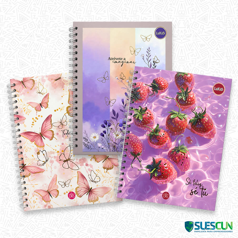 Cuaderno Argollado 1 Materia Lukis Mujer