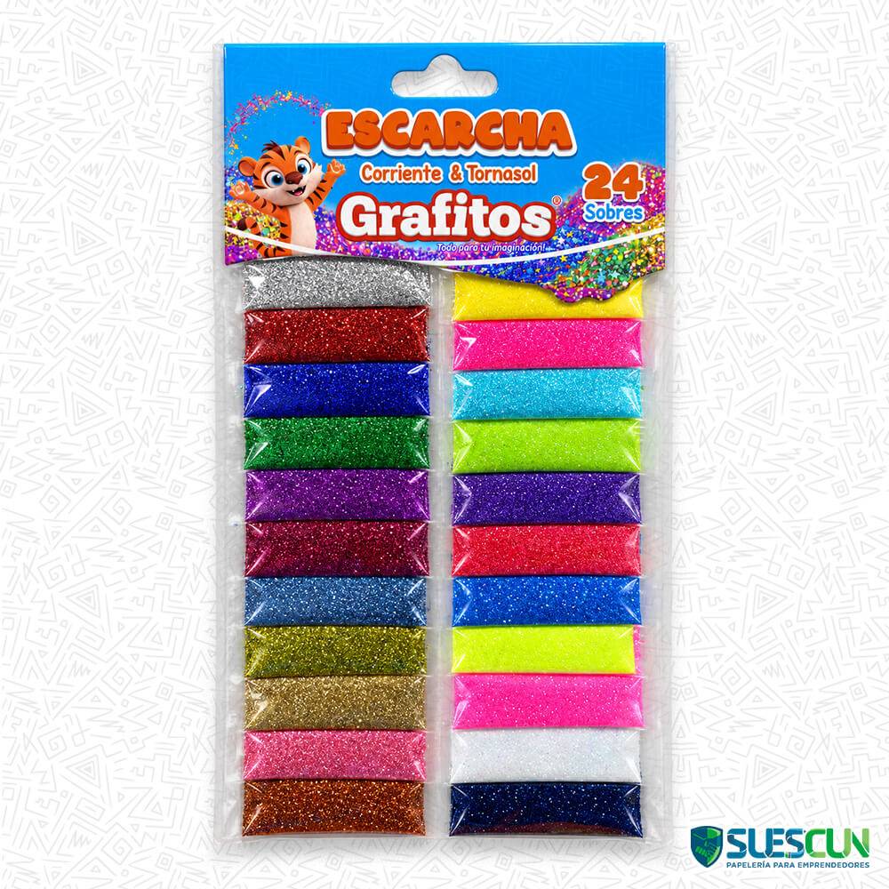 Escarcha Corriente y Tornasol Grafitos x24 Und