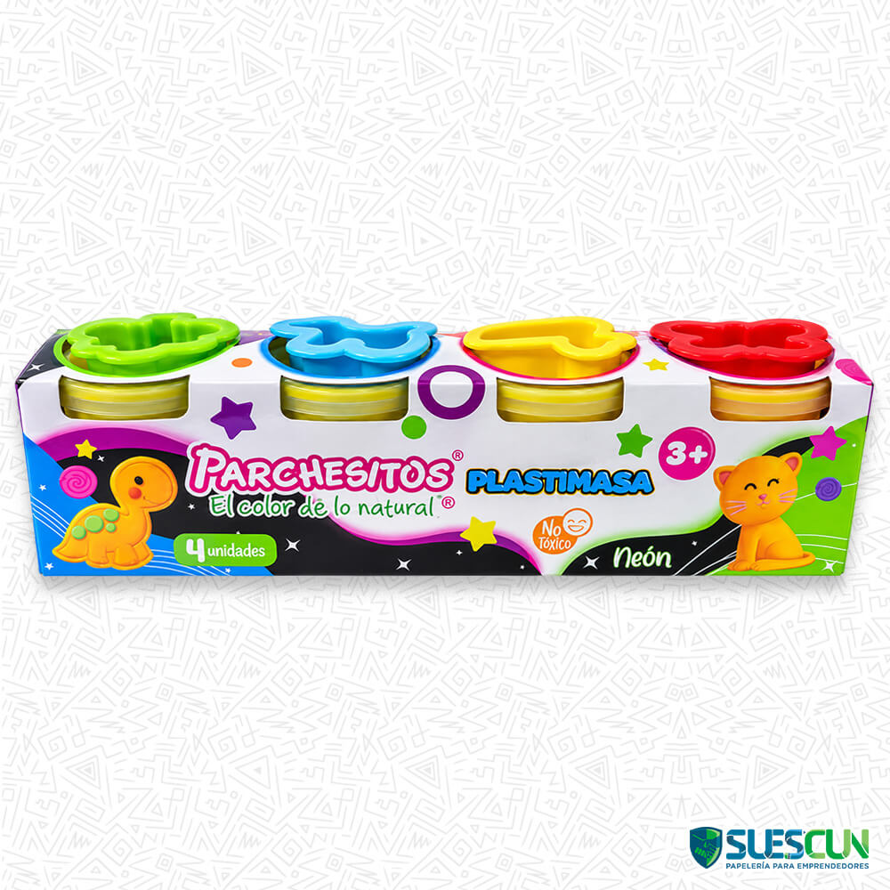 Plastimasa Parchesitos Neón x4